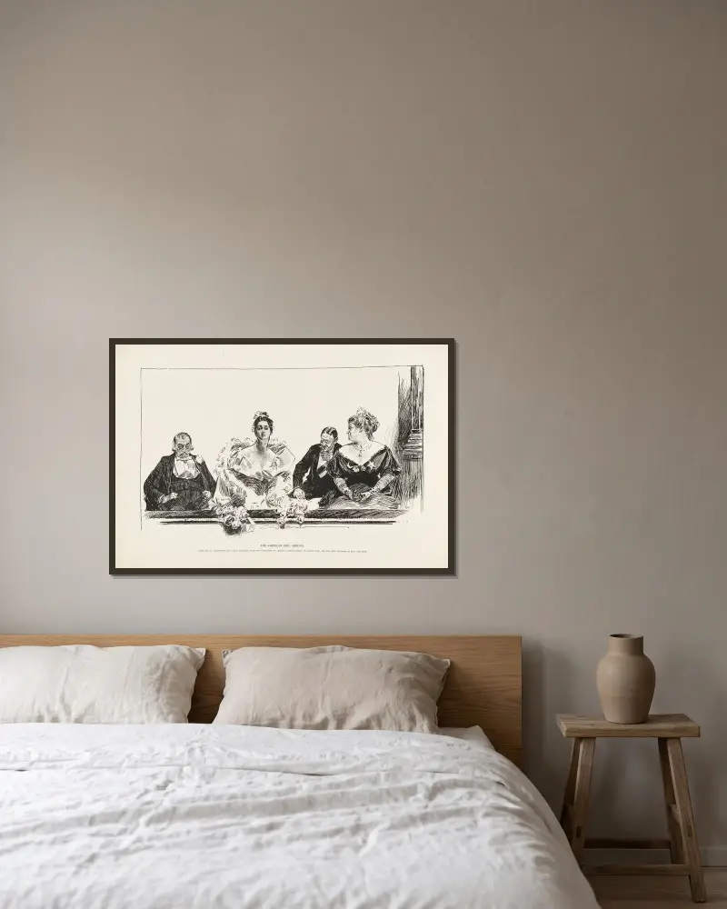 Den amerikanska flickan utomlands av Charles Dana Gibson inramad på en vägg