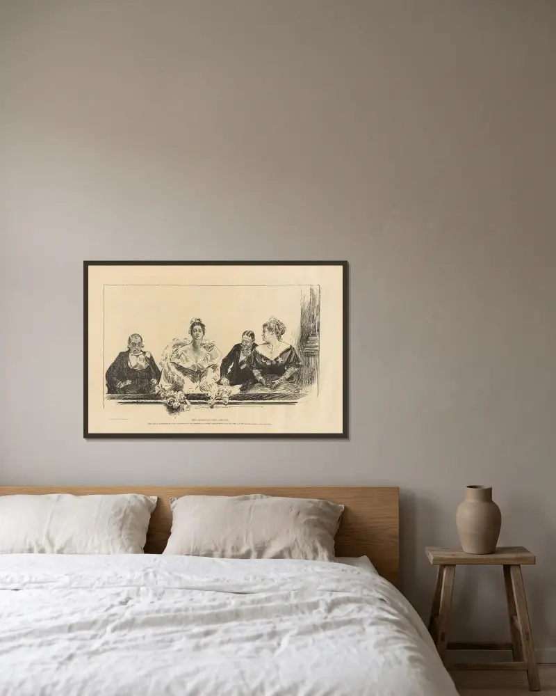 Den amerikanska flickan utomlands av Charles Dana Gibson inramad på en vägg