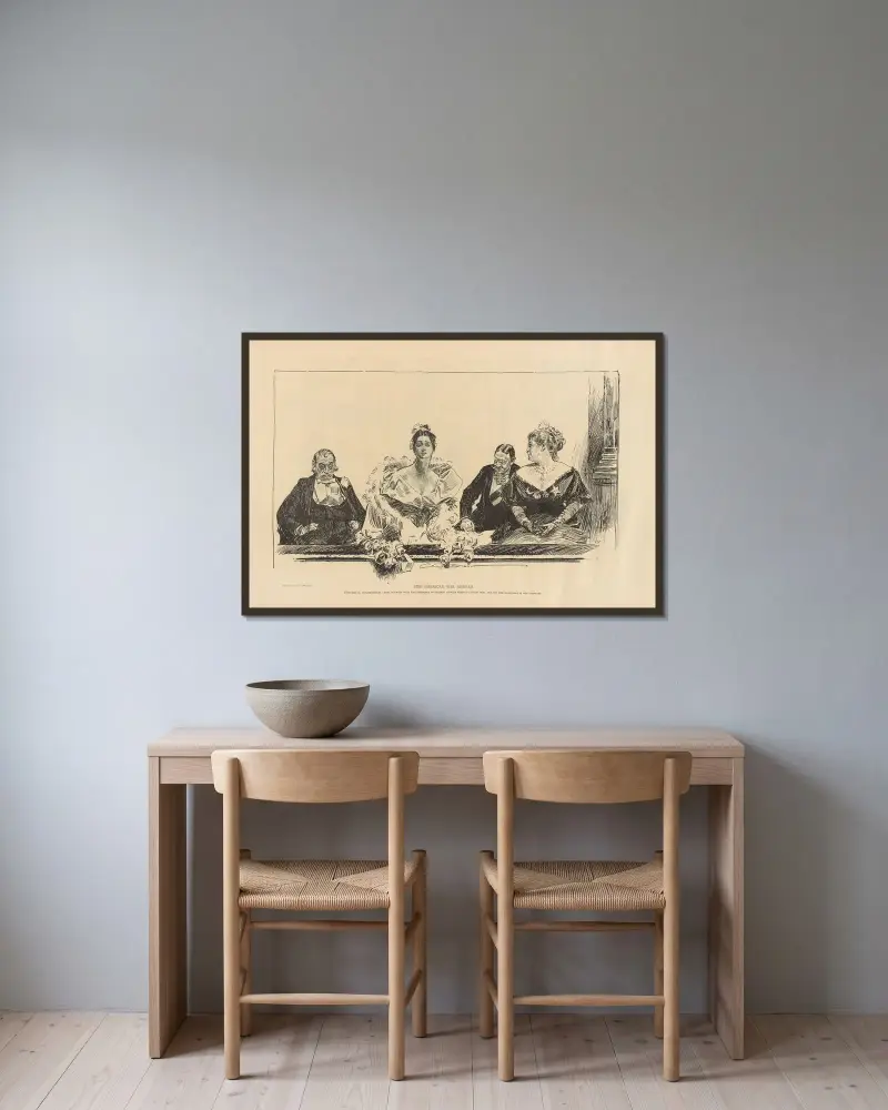 Den amerikanska flickan utomlands av Charles Dana Gibson inramad på en vägg