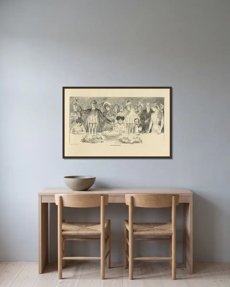 Brudens hälsa av Charles Dana Gibson inramad på en vägg