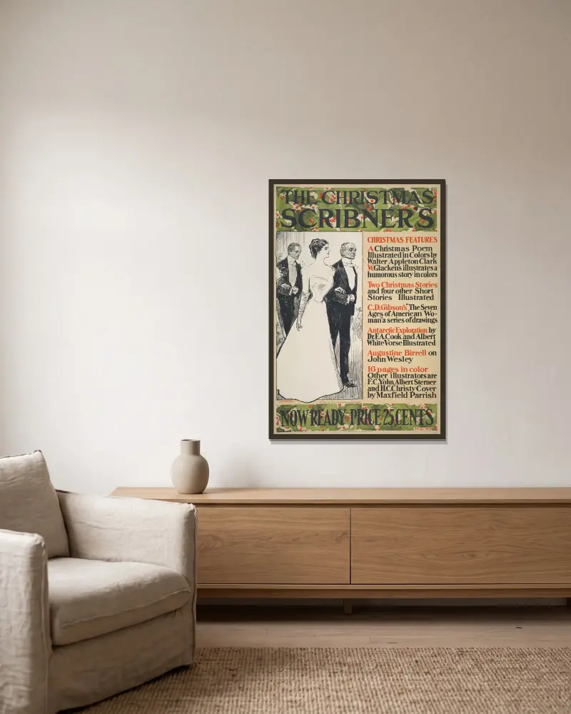 The Christmas Scribner’s von Charles Dana Gibson gerahmt an einer Wand