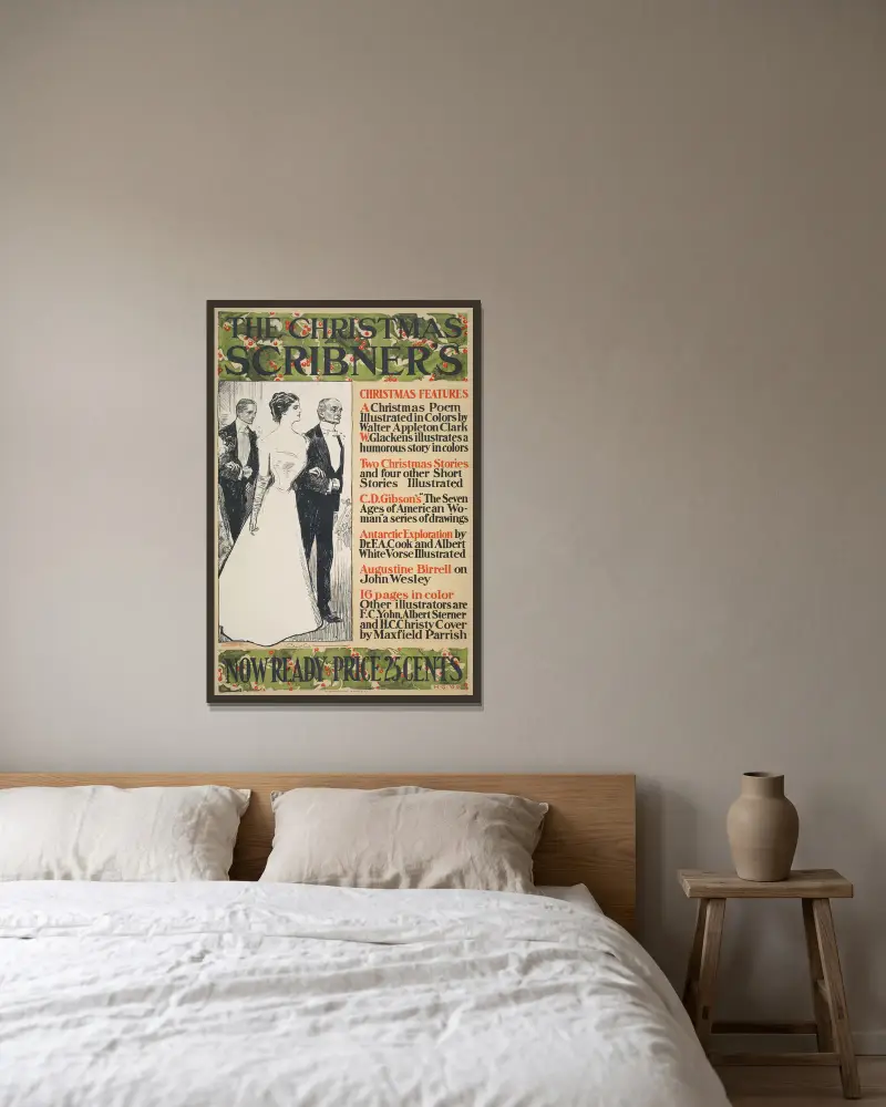 The Christmas Scribner’s von Charles Dana Gibson gerahmt an einer Wand