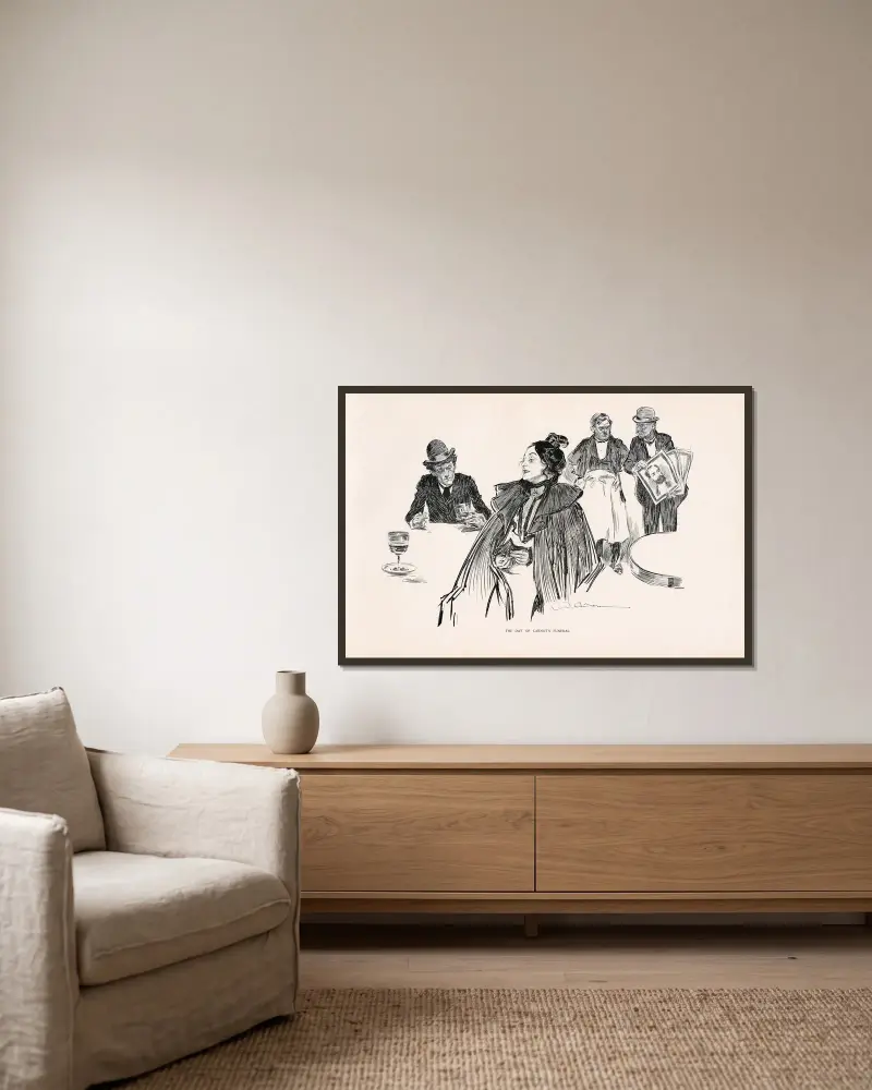 Dagen för Carnots begravning av Charles Dana Gibson inramad på en vägg