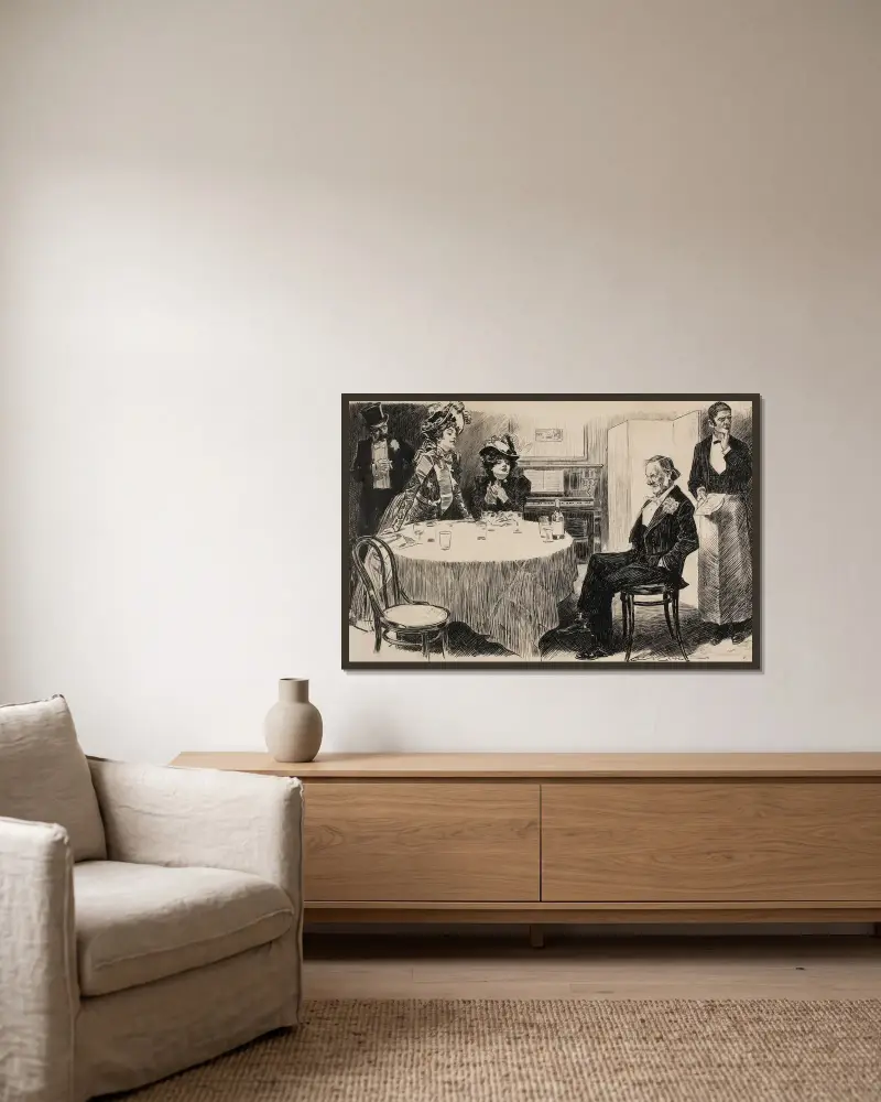 Herr Pipps uppfostran av Charles Dana Gibson inramad på en vägg