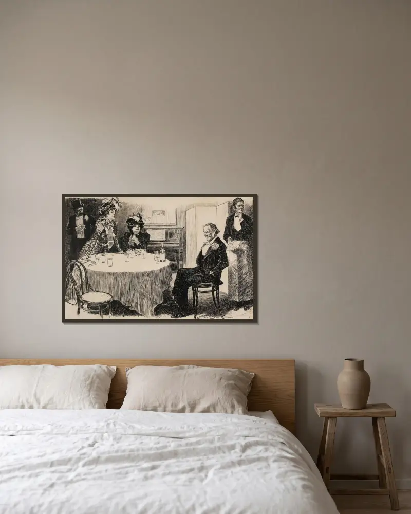 Herr Pipps uppfostran av Charles Dana Gibson inramad på en vägg