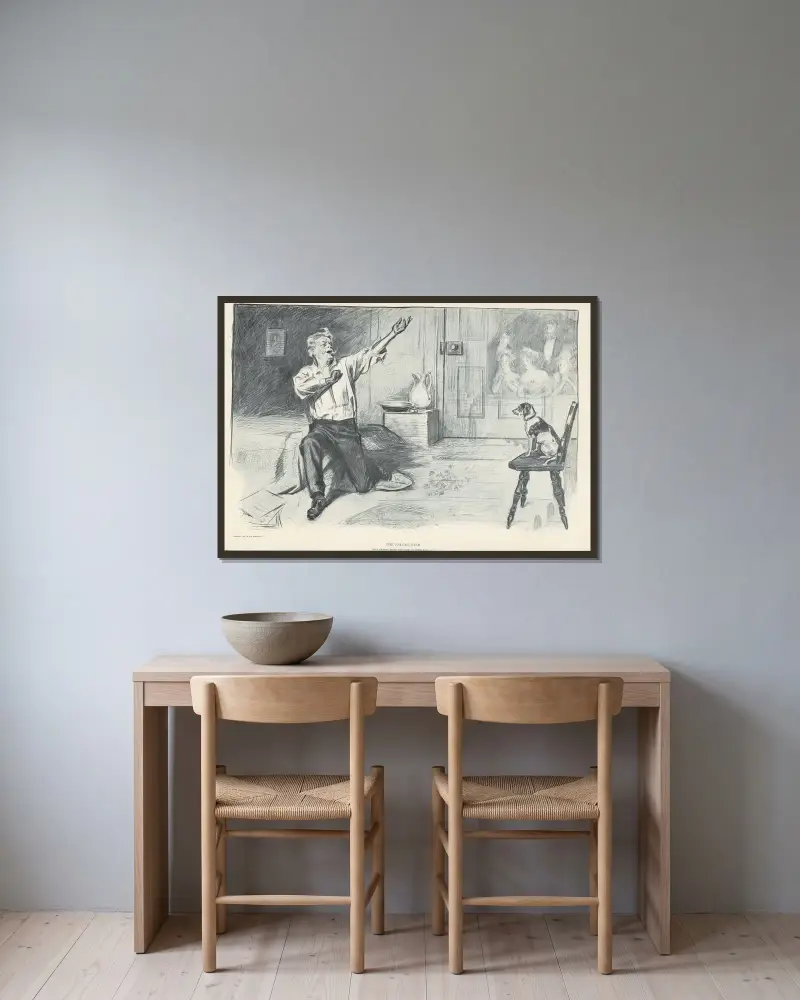 Den fallna stjärnan av Charles Dana Gibson inramad på en vägg