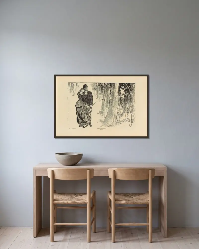 Landsvägsmannen av Charles Dana Gibson inramad på en vägg