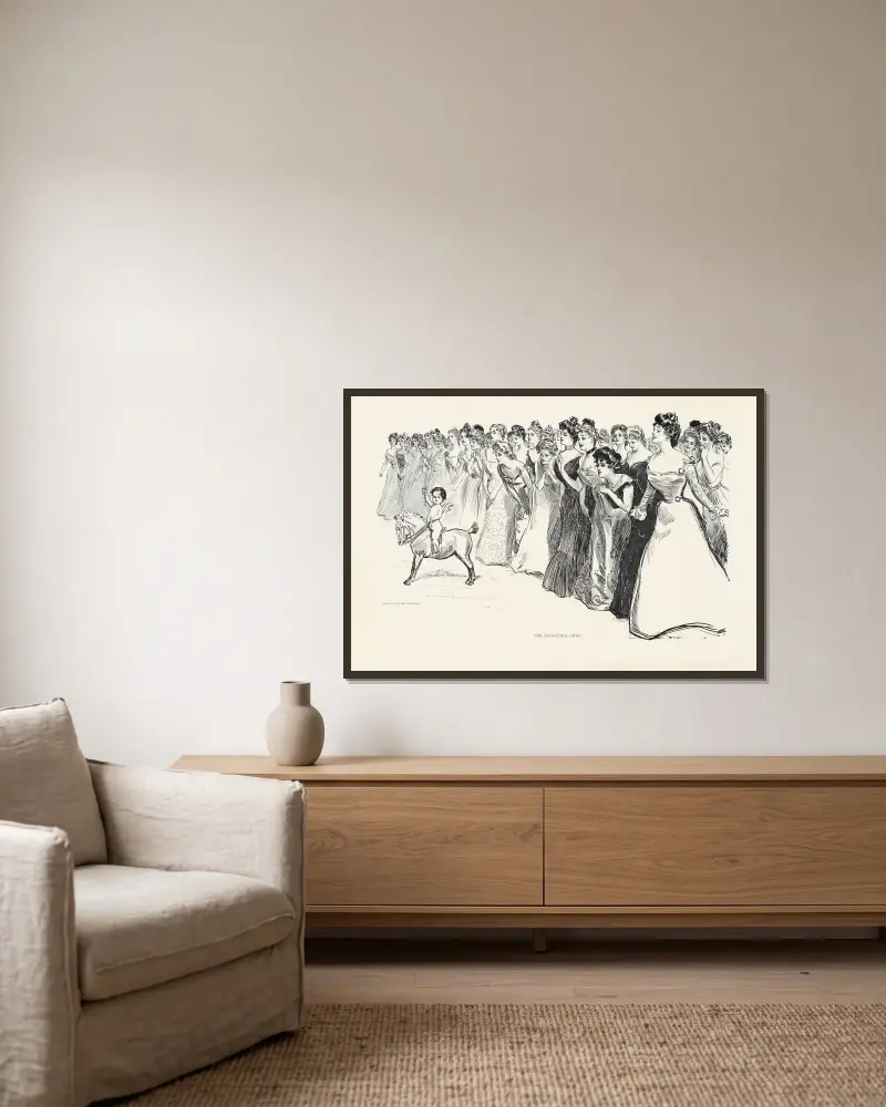 Die unbesiegbare Armee, 1900 von Charles Dana Gibson gerahmt an einer Wand