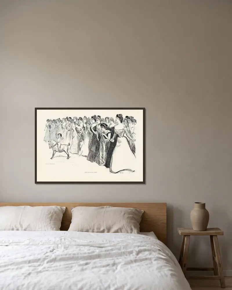 Die unbesiegbare Armee, 1900 von Charles Dana Gibson gerahmt an einer Wand
