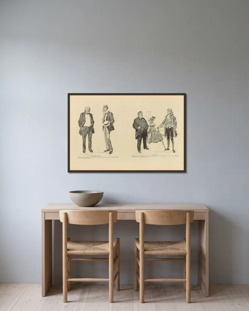Der Hauptpunkt von Charles Dana Gibson gerahmt an einer Wand