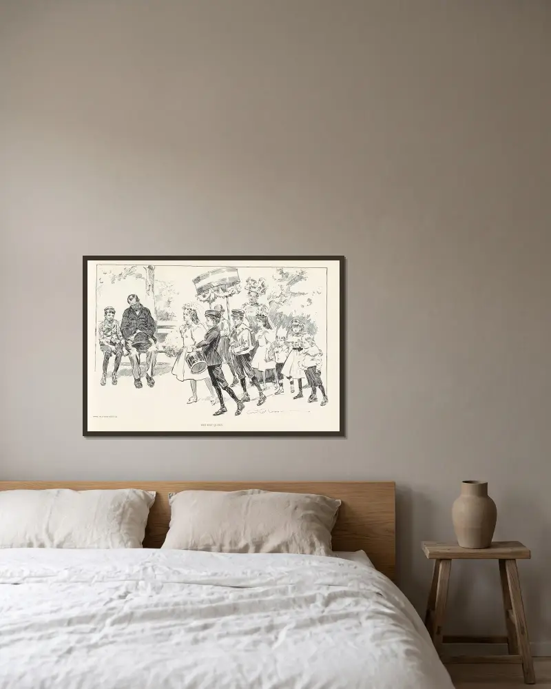 Die Maikönigin, 1898 von Charles Dana Gibson gerahmt an einer Wand