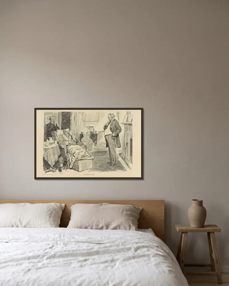 Morgonen efter av Charles Dana Gibson inramad på en vägg