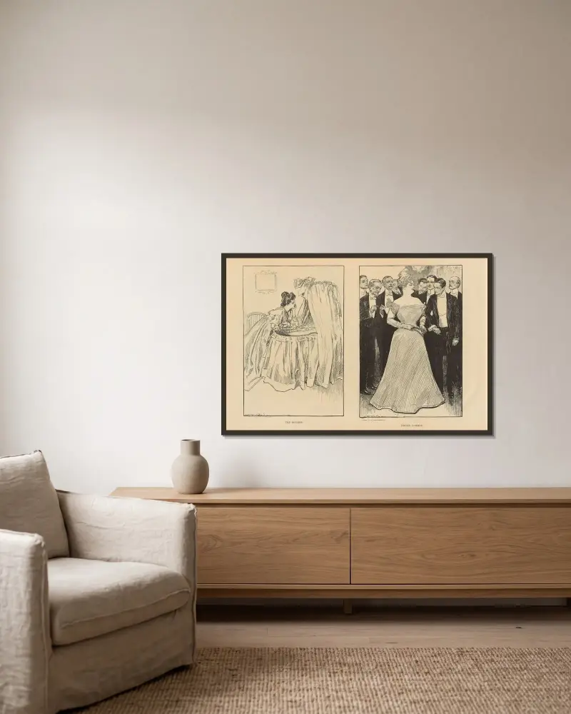 Modern. Indian summer av Charles Dana Gibson inramad på en vägg