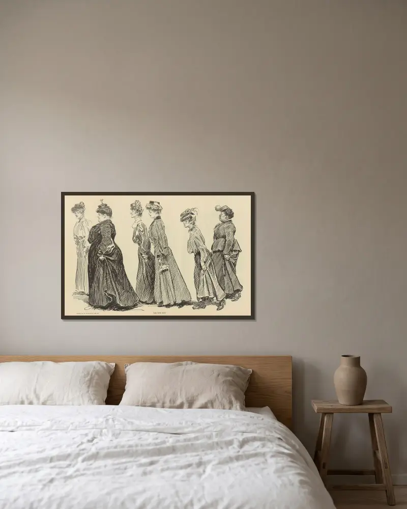 Den nya hatten av Charles Dana Gibson inramad på en vägg