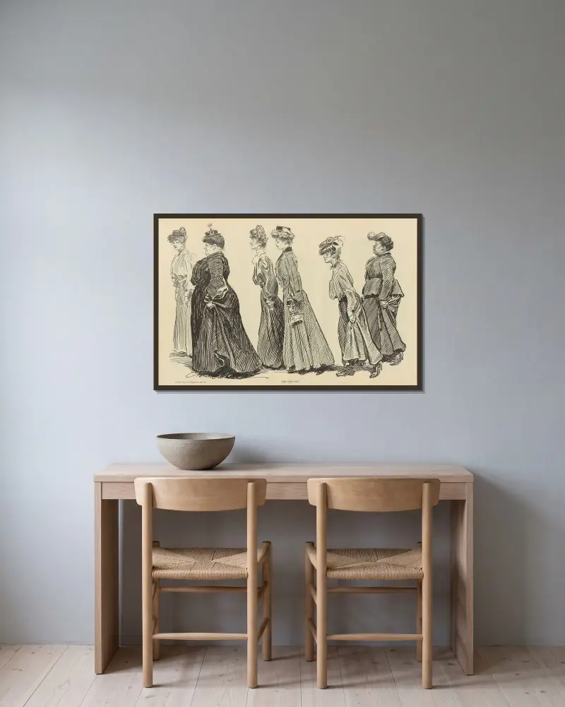 Den nya hatten av Charles Dana Gibson inramad på en vägg