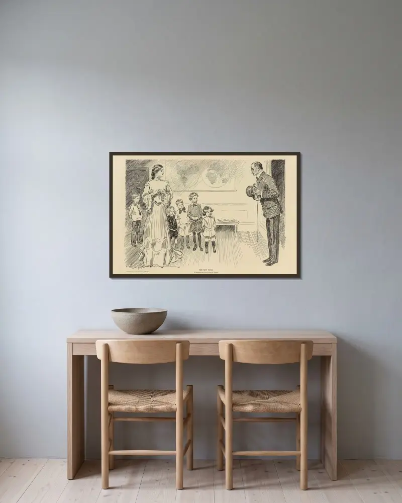 Den nya eleven av Charles Dana Gibson inramad på en vägg