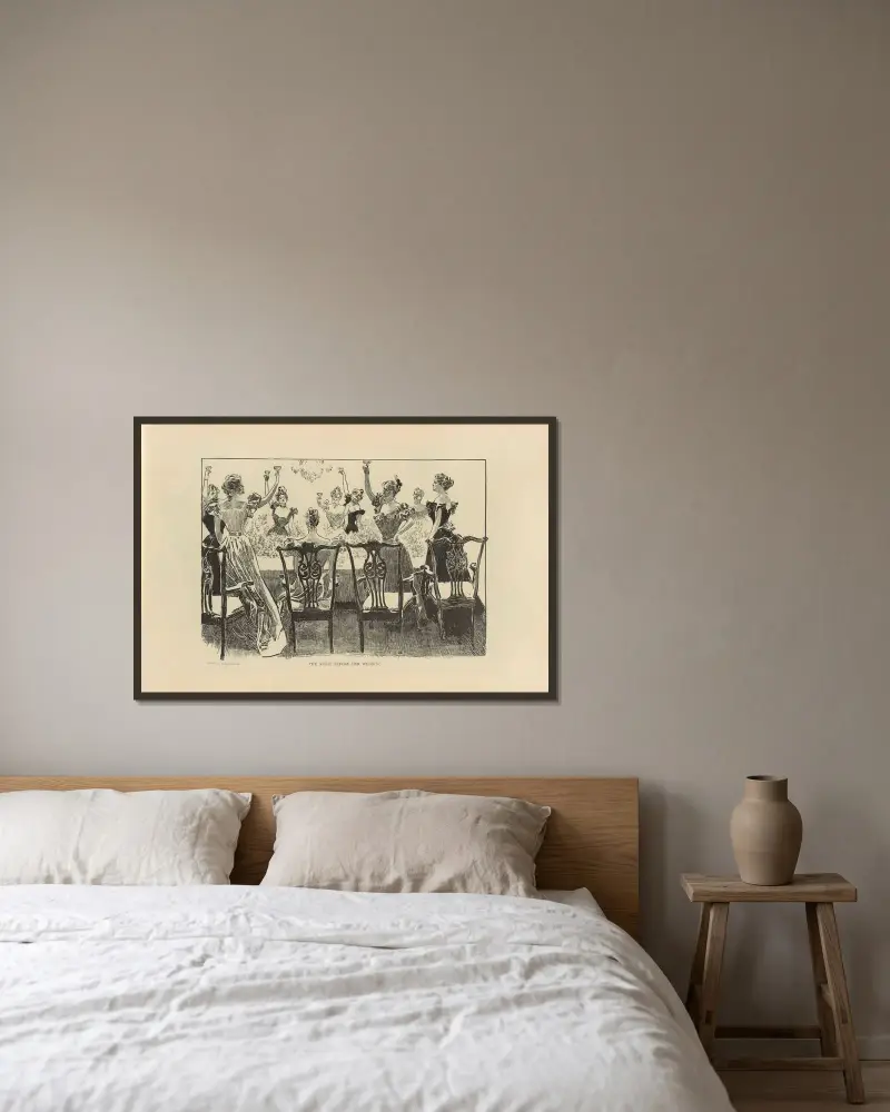 Der Abend vor ihrer Hochzeit von Charles Dana Gibson gerahmt an einer Wand