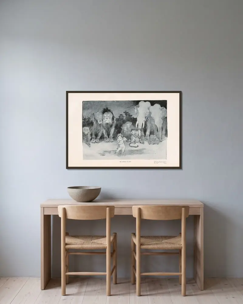 Kärlekens kraft av Charles Dana Gibson inramad på en vägg