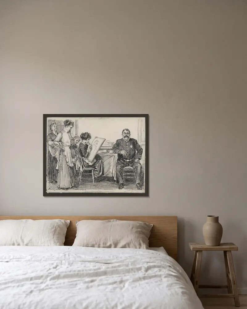 Anledningen till att middagen blev sen av Charles Dana Gibson inramad på en vägg