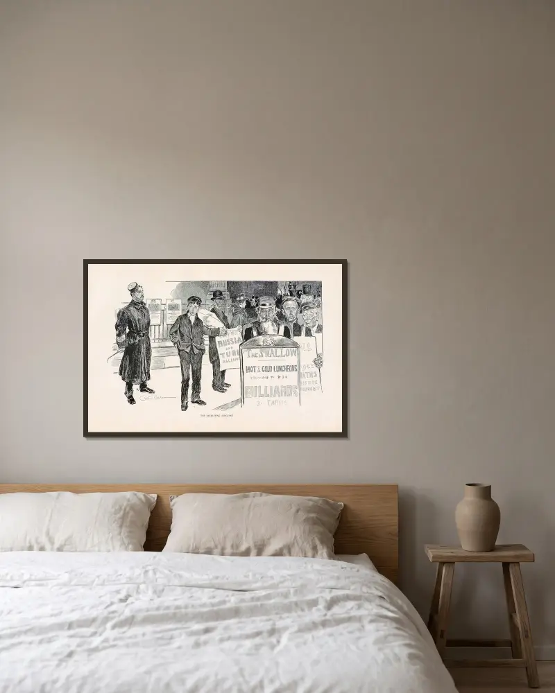 Värvningssergeanten av Charles Dana Gibson inramad på en vägg