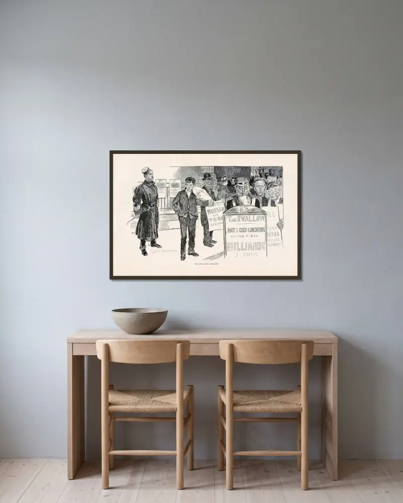 Värvningssergeanten av Charles Dana Gibson inramad på en vägg