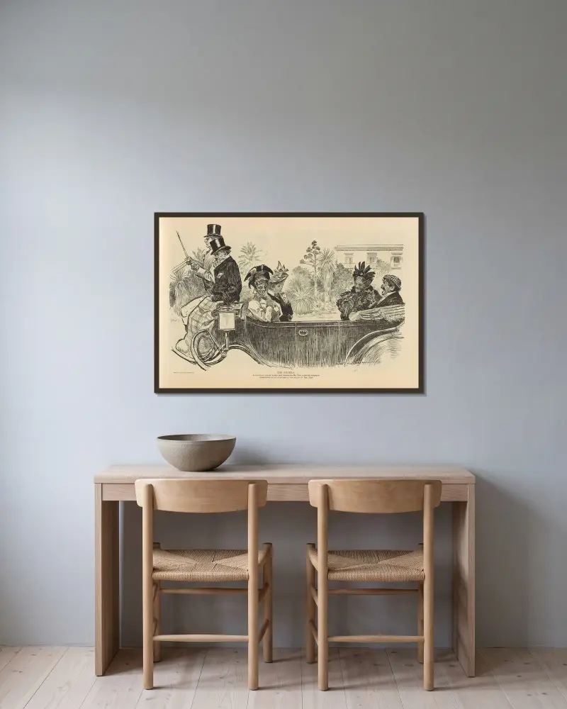 Rivieran av Charles Dana Gibson inramad på en vägg