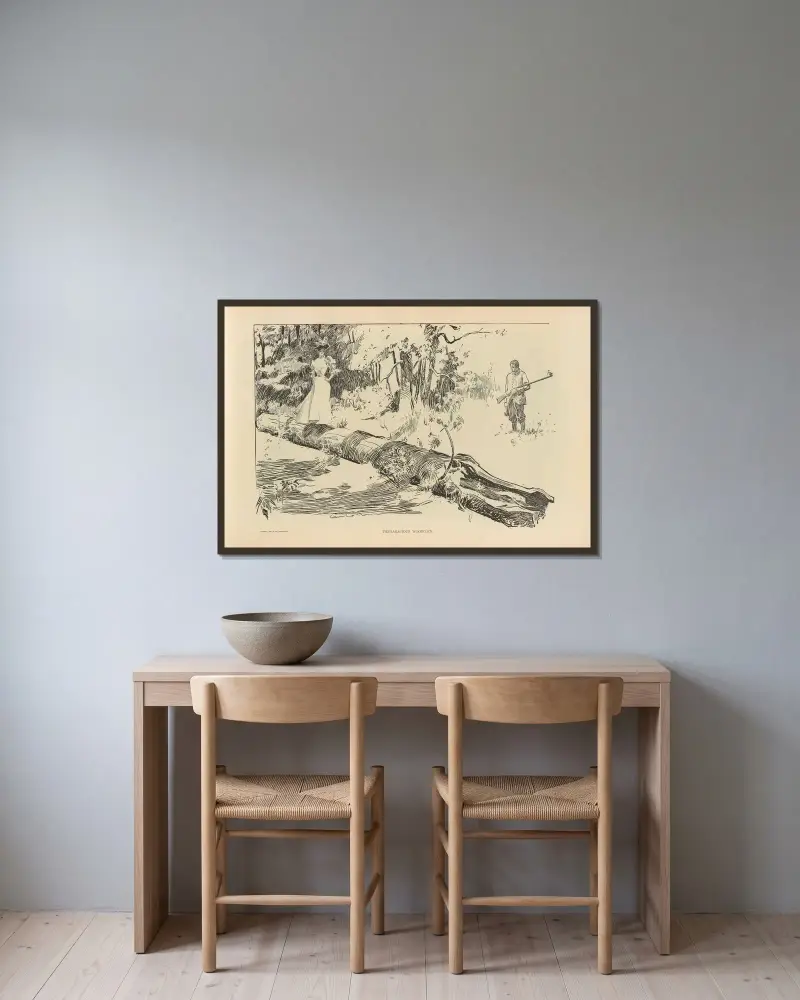 Den kloka morkullan av Charles Dana Gibson inramad på en vägg