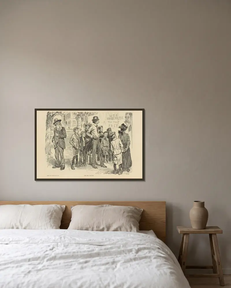 Skyltmålaren av Charles Dana Gibson inramad på en vägg
