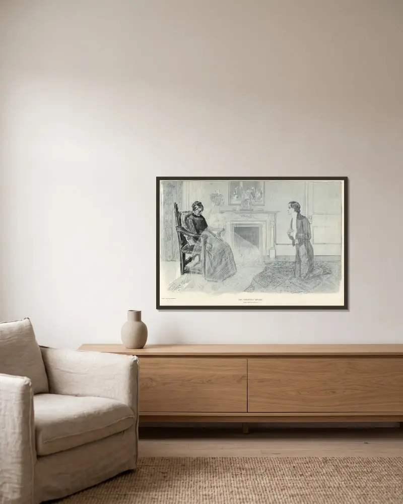Den ogifta kvinnans drömmeri av Charles Dana Gibson inramad på en vägg