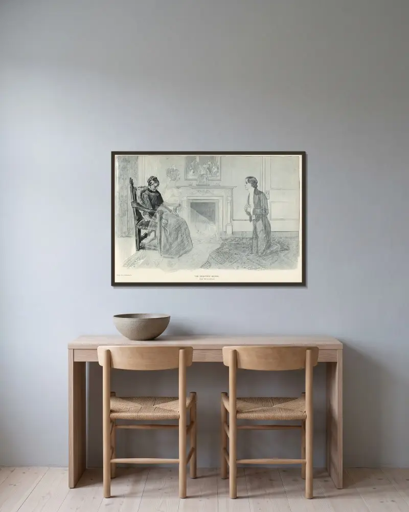 Den ogifta kvinnans drömmeri av Charles Dana Gibson inramad på en vägg