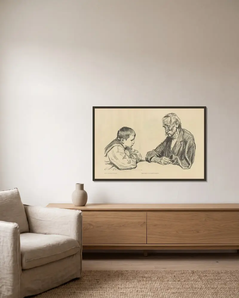 Historia pustego rękawa, Charles Dana Gibson w ramie na ścianie