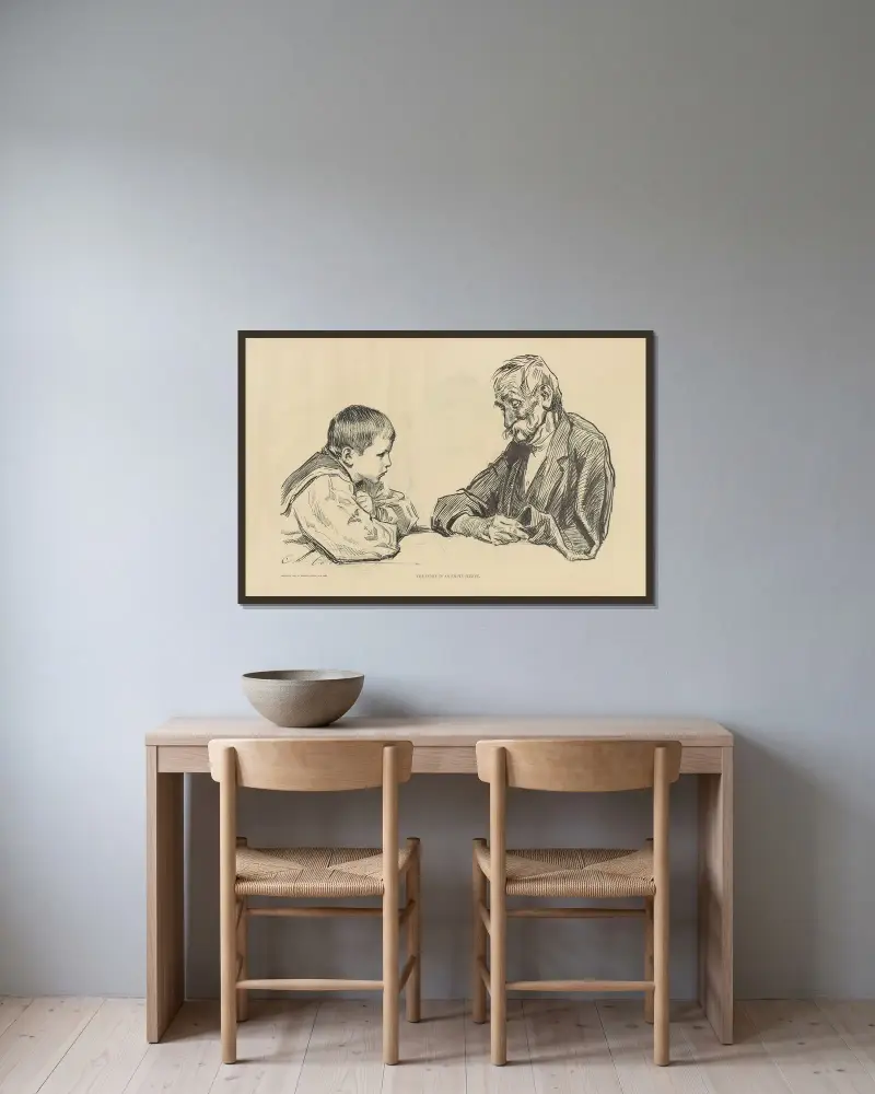 Historia pustego rękawa, Charles Dana Gibson w ramie na ścianie