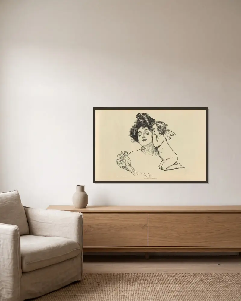 Berättelsen om hans liv av Charles Dana Gibson inramad på en vägg