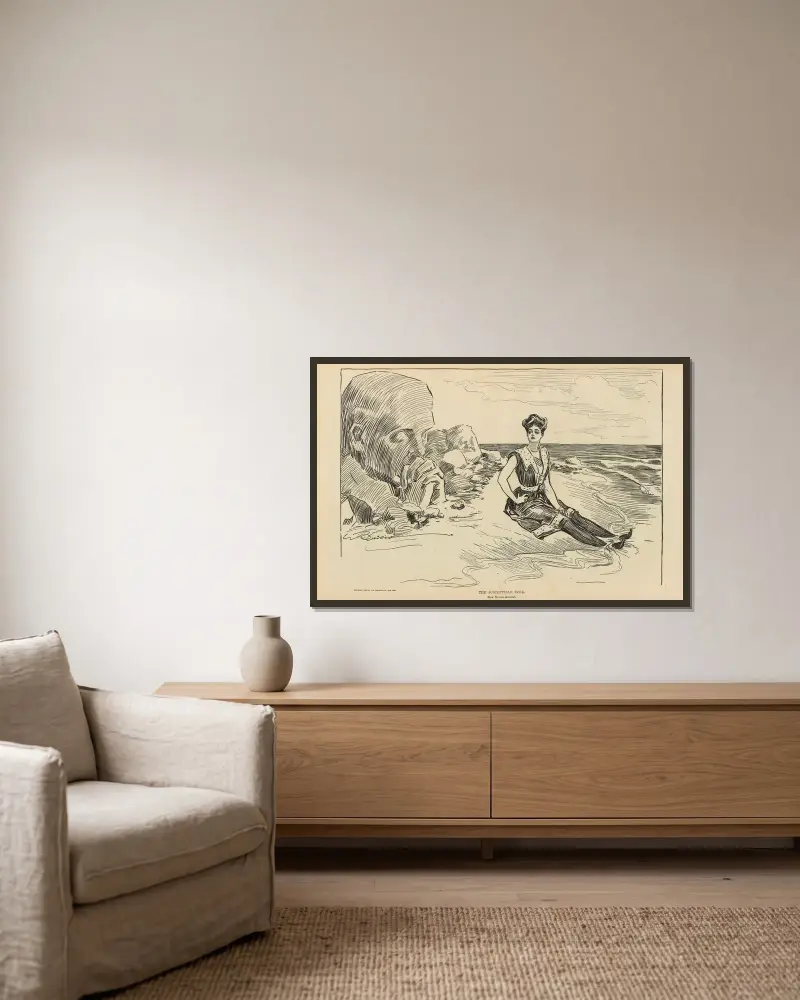 Der empfindsame Fels von Charles Dana Gibson gerahmt an einer Wand