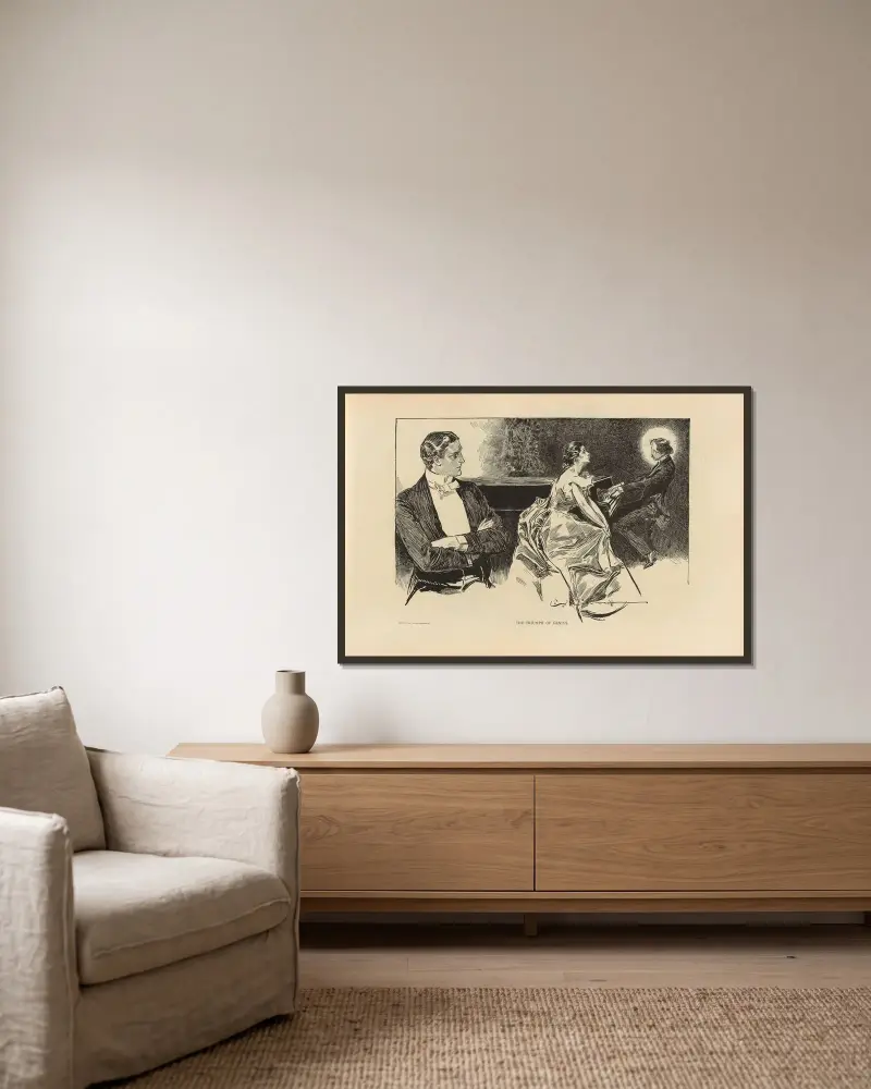 Geniets triumf av Charles Dana Gibson inramad på en vägg