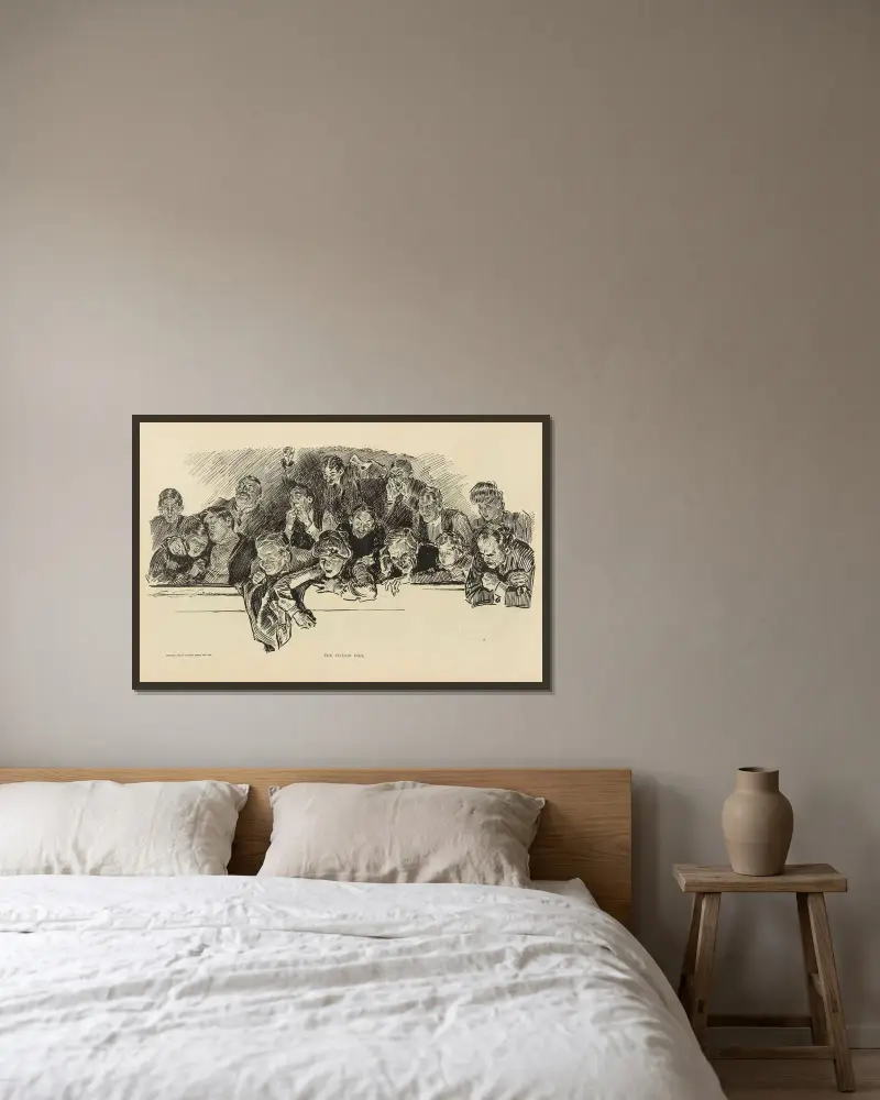Skurken dör av Charles Dana Gibson inramad på en vägg