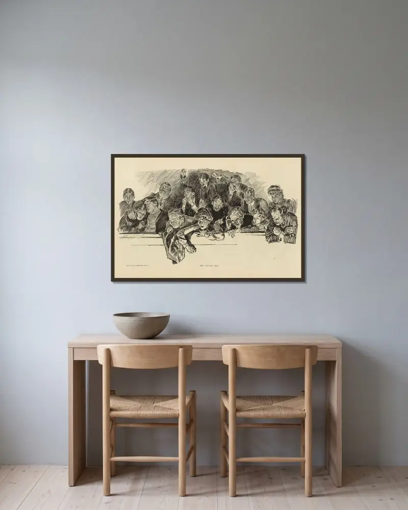 Skurken dör av Charles Dana Gibson inramad på en vägg
