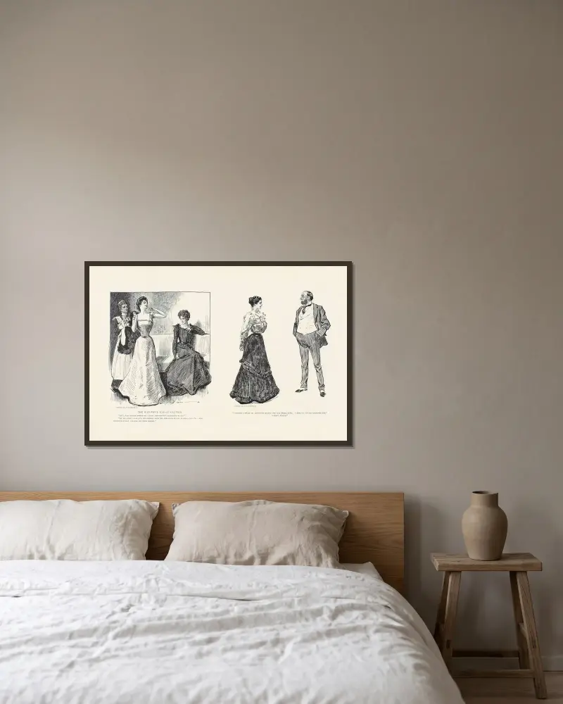Vaksamhetens aktgivande öga av Charles Dana Gibson inramad på en vägg