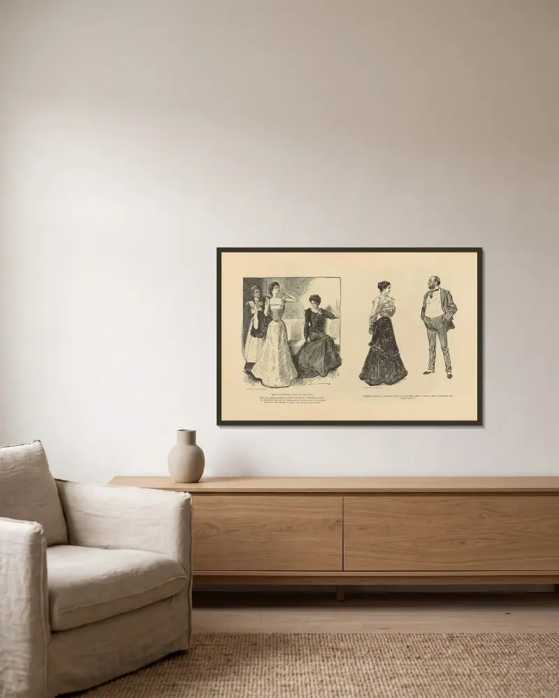 Vaksamhetens vakande öga av Charles Dana Gibson inramad på en vägg
