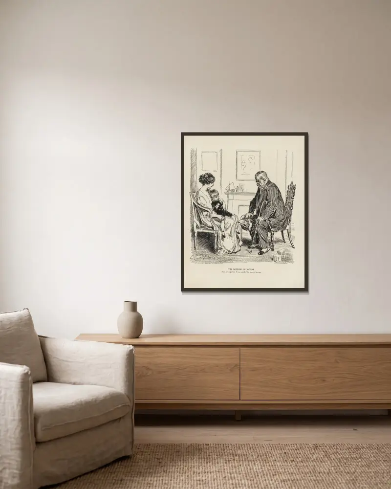 Naturens under av Charles Dana Gibson inramad på en vägg