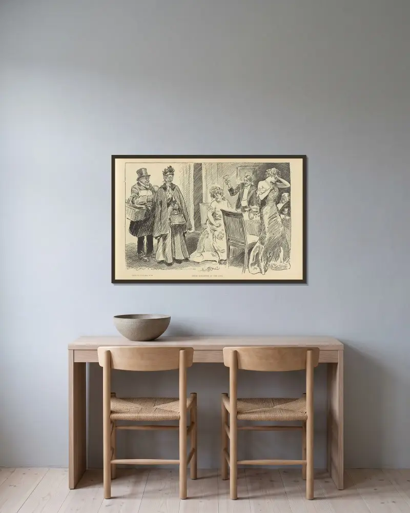 Deras dotter i staden av Charles Dana Gibson inramad på en vägg