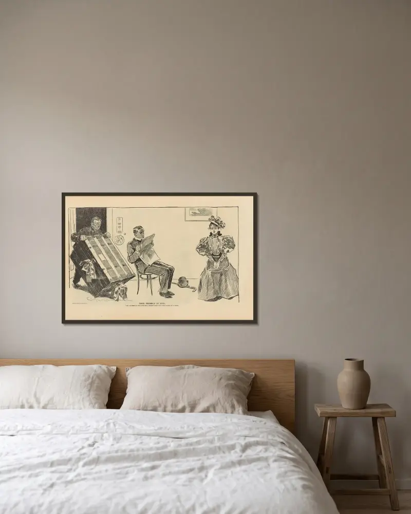 Their presence of mind av Charles Dana Gibson inramad på en vägg
