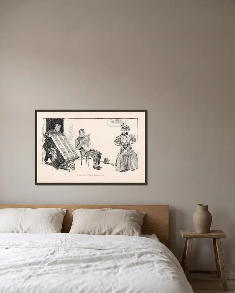 Their presence of mind av Charles Dana Gibson inramad på en vägg
