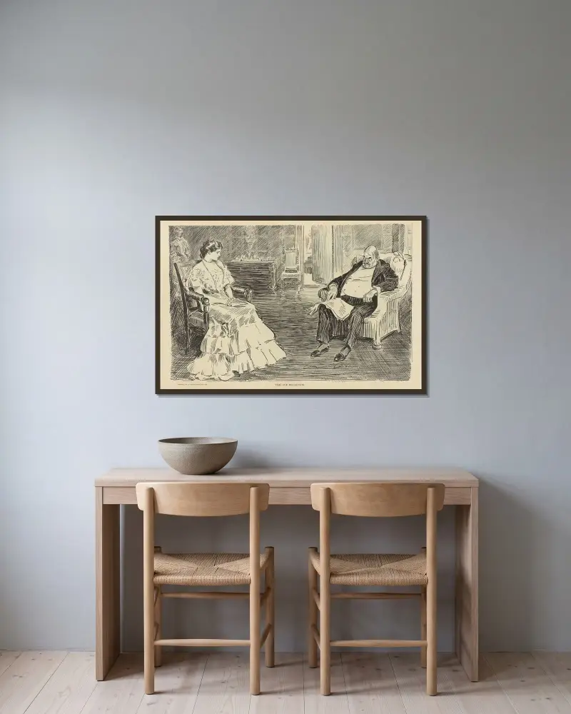 Zeit zum Nachdenken von Charles Dana Gibson gerahmt an einer Wand