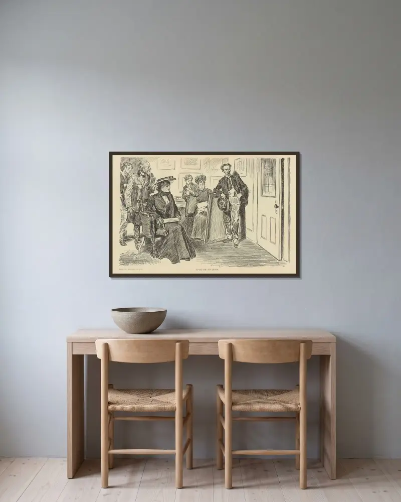 Um den Kunstredakteur zu sehen von Charles Dana Gibson gerahmt an einer Wand