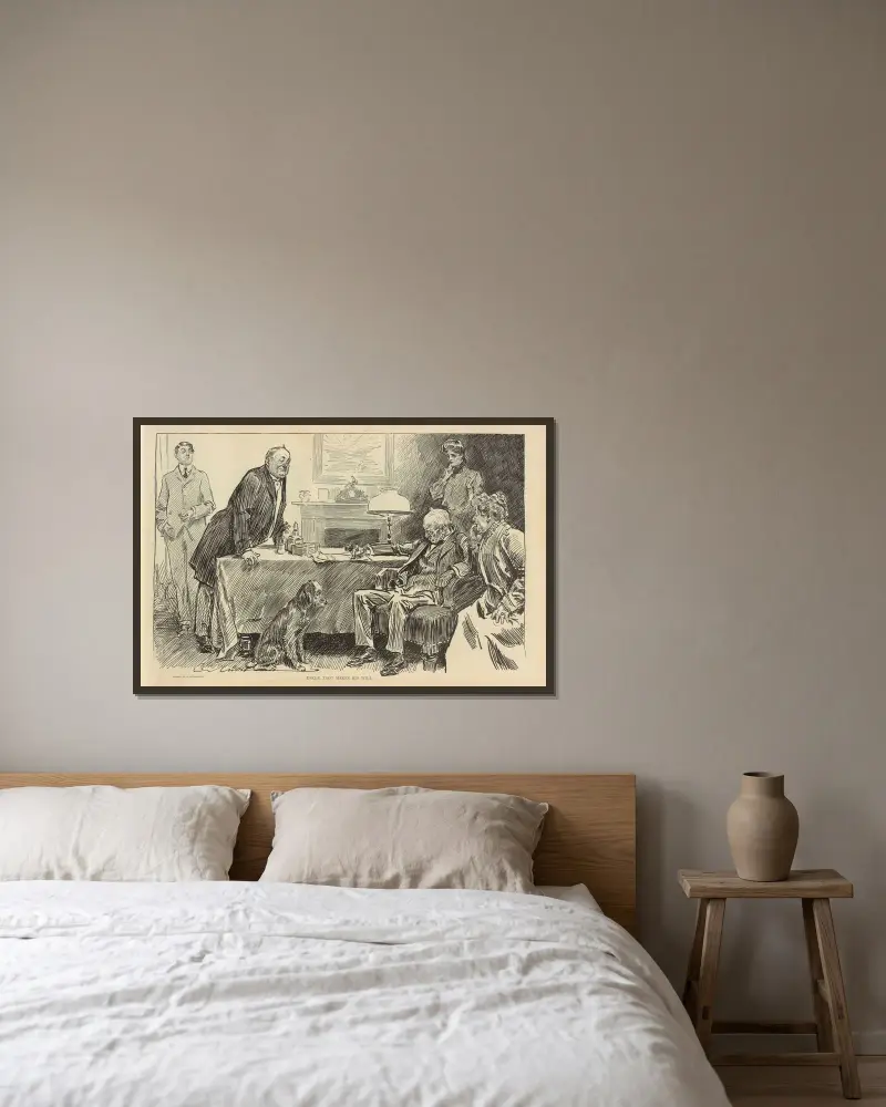 Uncle Tagg makes his will av Charles Dana Gibson inramad på en vägg