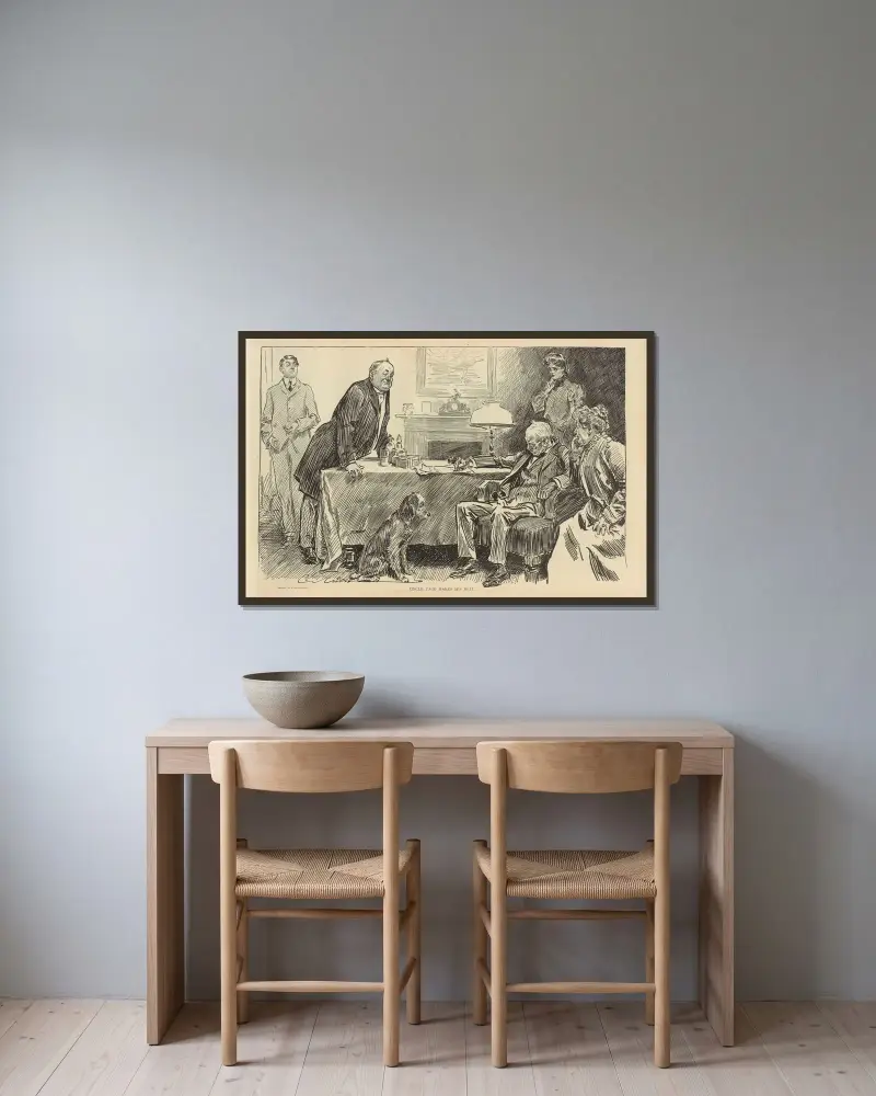 Uncle Tagg makes his will av Charles Dana Gibson inramad på en vägg
