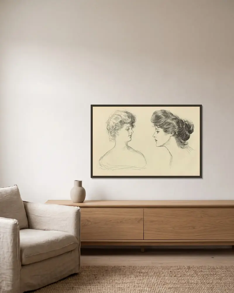 Untitled av Charles Dana Gibson inramad på en vägg