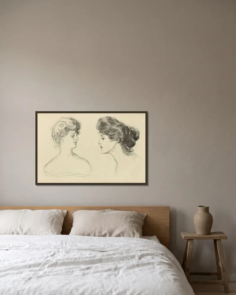 Untitled av Charles Dana Gibson inramad på en vägg