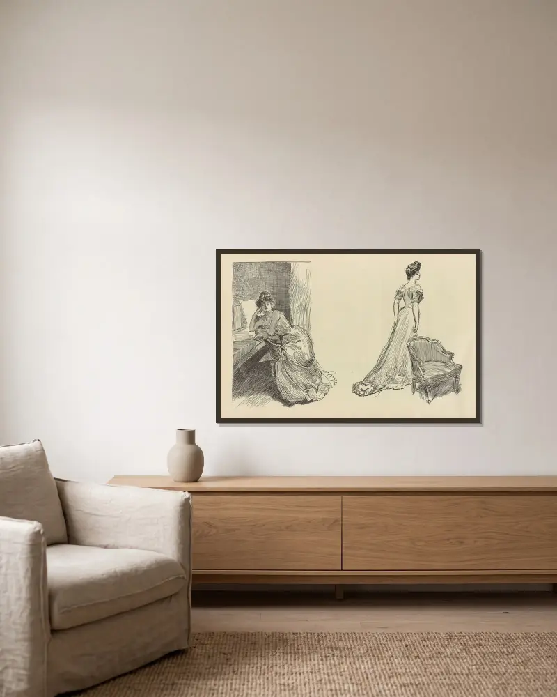 Ohne Titel, 1900 – Nr. 5 von Charles Dana Gibson gerahmt an einer Wand